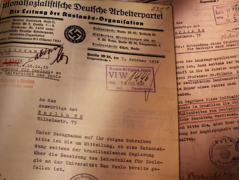 Documents written in German containing a swastika